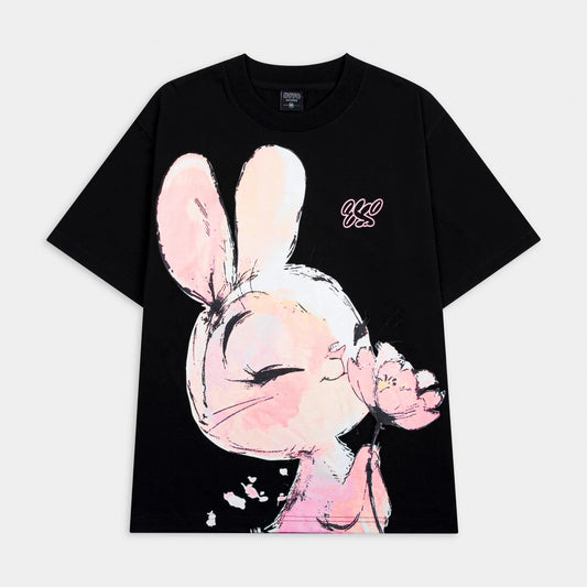 Product Description: RABBIT Tee - Soft, Smooth, and Cool Cotton T-shirt  SIze L