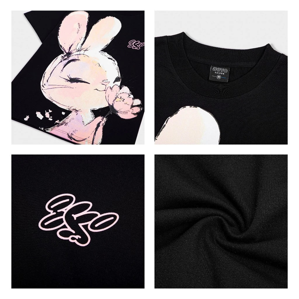 Product Description: RABBIT Tee - Soft, Smooth, and Cool Cotton T-shirt  SIze L